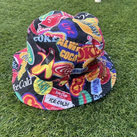 Coca-Cola Reversible Bucket Hat Funky Multicolor Fun Coke Design Collectible - Picture 3 of 5